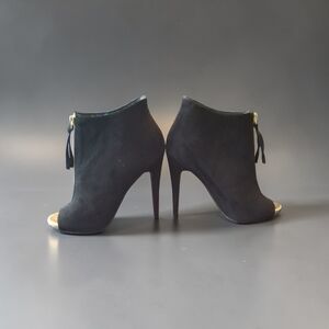 Mossimo Supply Co. Black Peep-Toe Heeled Boots